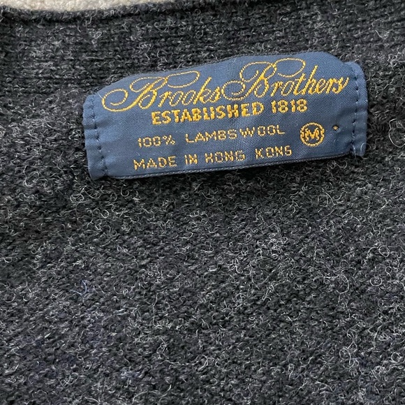 Vintage Brooks Brothers‎ Lambswool Cardigan Sweater Kurt Cobain Grandpa Mens - Picture 6 of 6